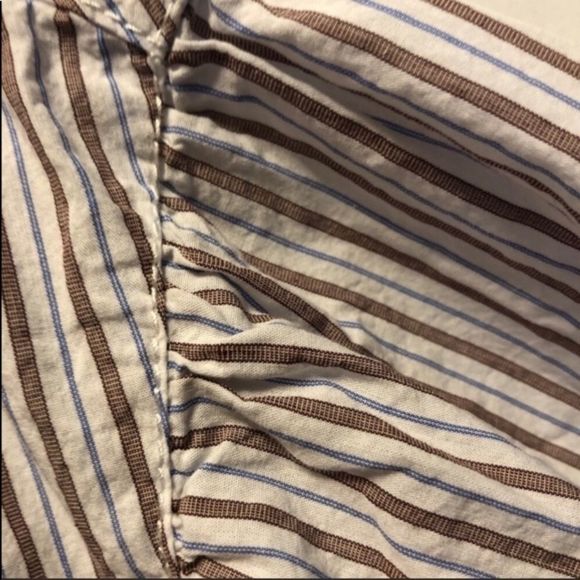 max studio•babydoll top oversized striped blouse shirt - Picture 3 of 8